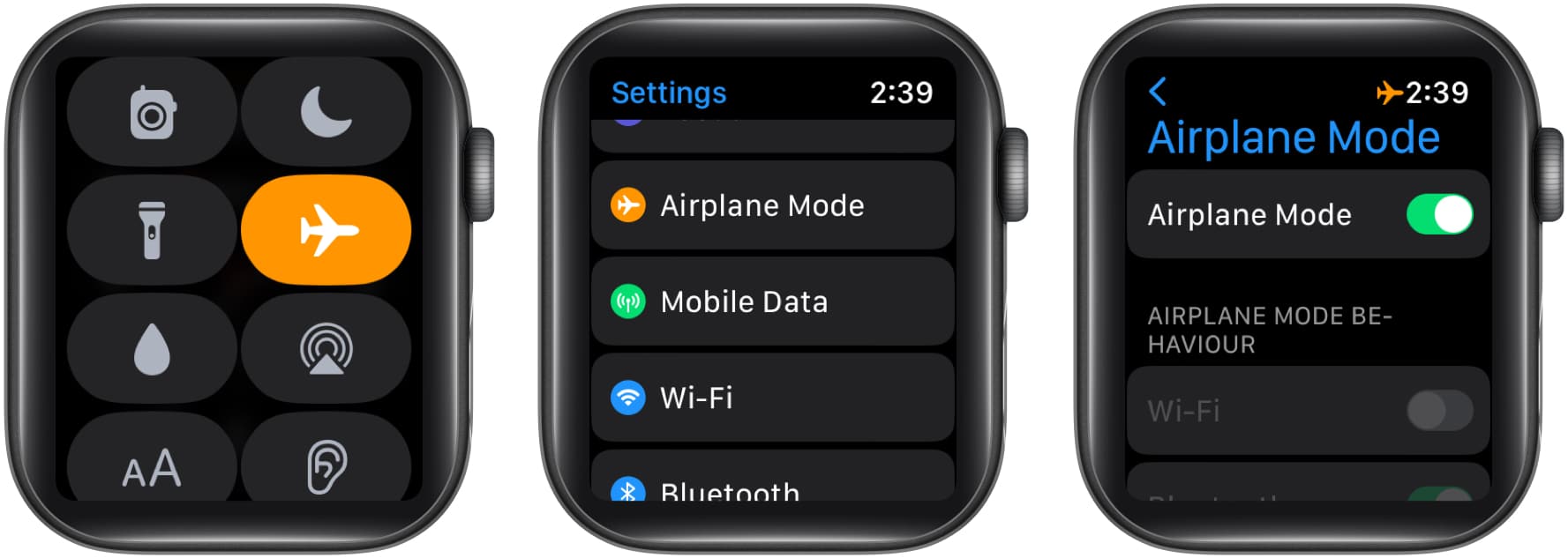 Turn Airplane Mode on & off on Apple Watch