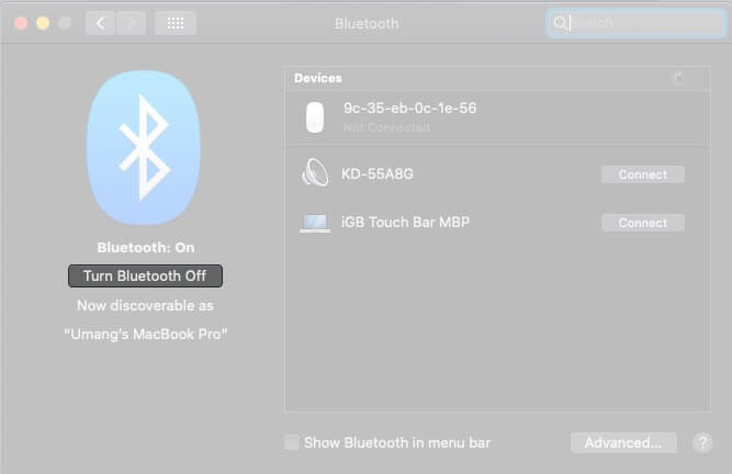 Turn Off Bluetooth Device on Mac