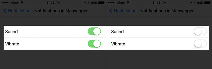 Turn Off Notifications Sound in Messenger App on iPhone