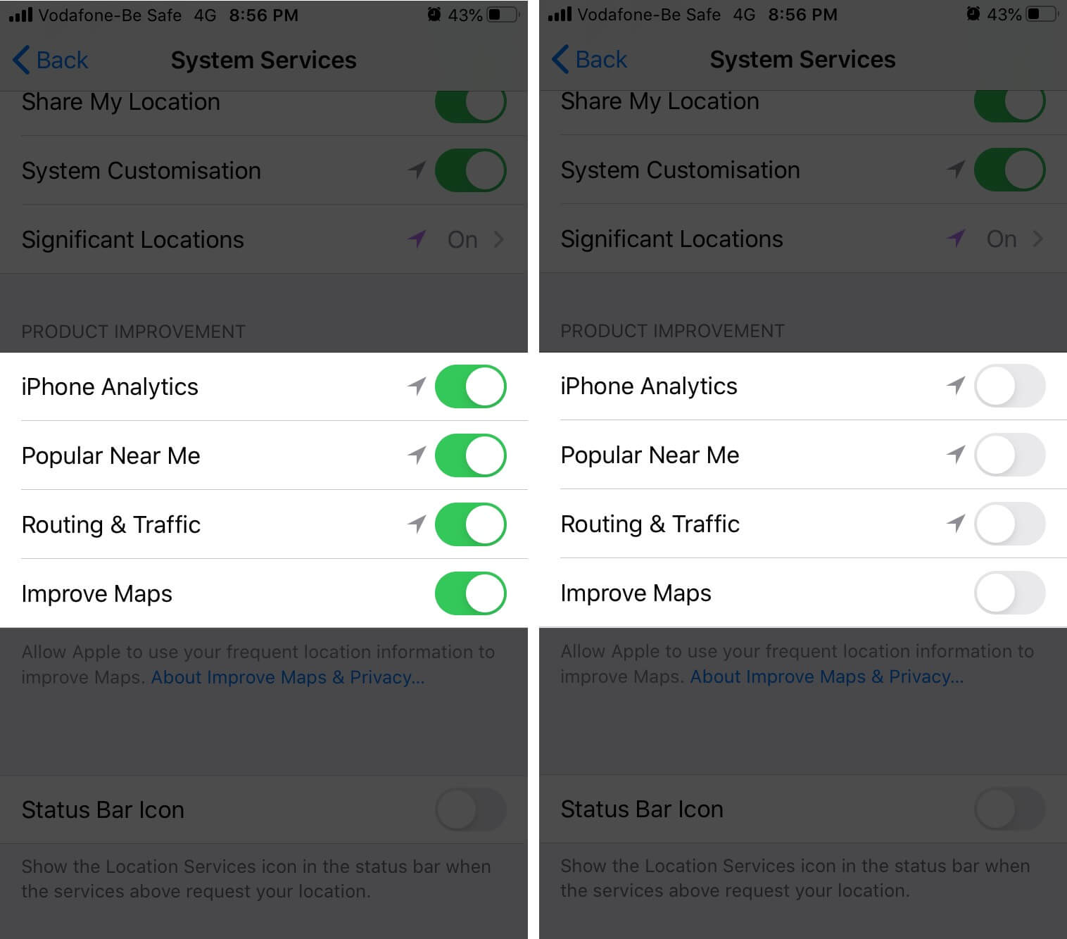 Turn off options under product improvement in ios 13 on iphone Turn Off Options Under Product Improvement in iOS 13 on iPhone