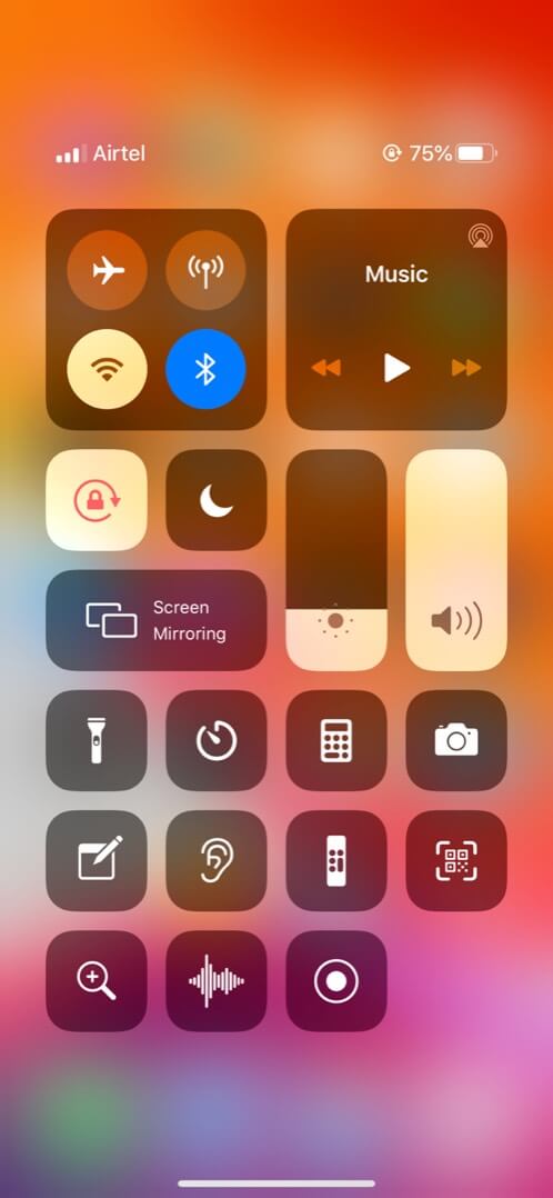 Turn Off Wi Fi and Mobile Data from Control Centre on iPhone