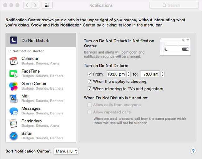 Turn On Do Not Disturb on Mac