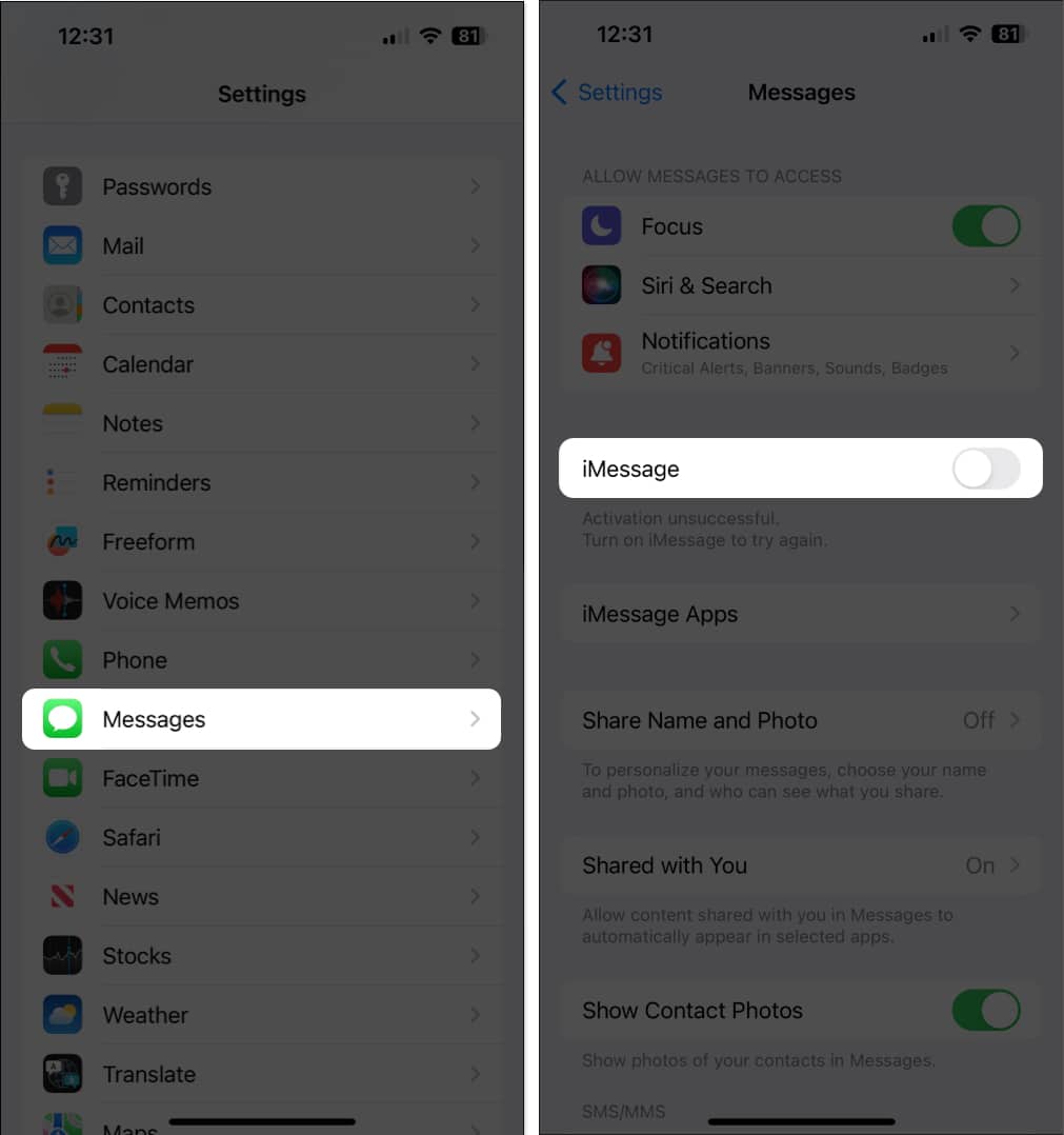 Turn off iMessage on your iPhone