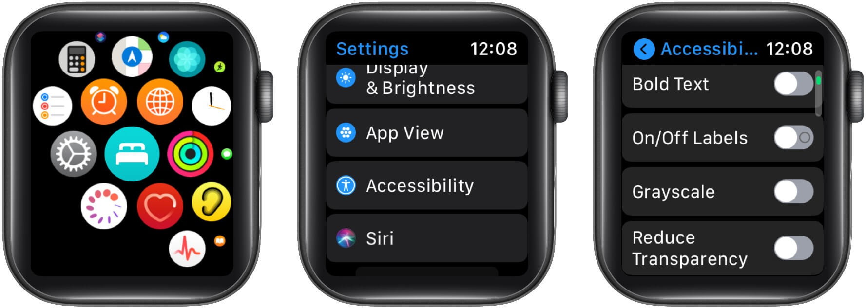 Turn-on bold text and other text settings on your Apple Watch