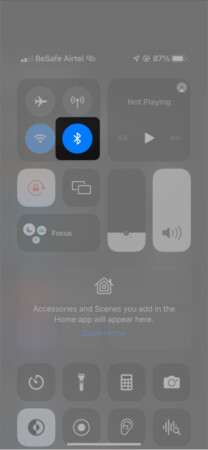 Turn on or off Bluetooth on iPhone