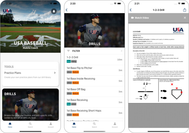 USA Baseball Mobile Coach free baseball app for iPhone and iPad