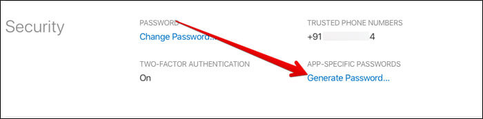 Under the security section, select Generate Passwords