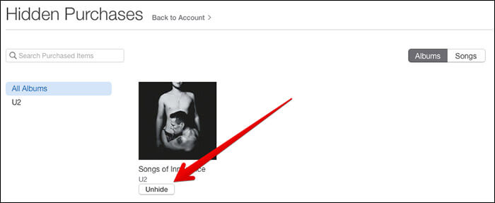 Unhide Music from iTunes