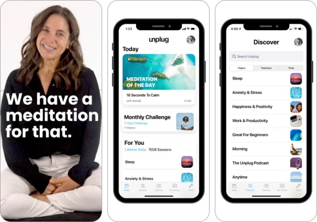 Unplug meditation app for iPhone and iPad