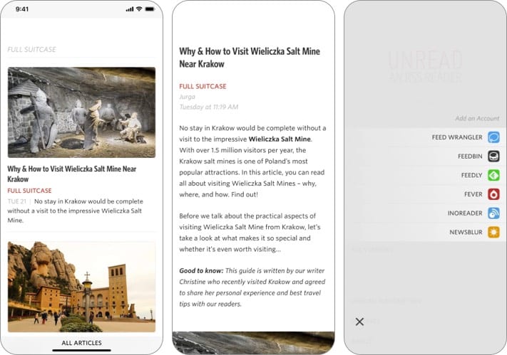 Unread RSS Reader app for iPhone and iPad