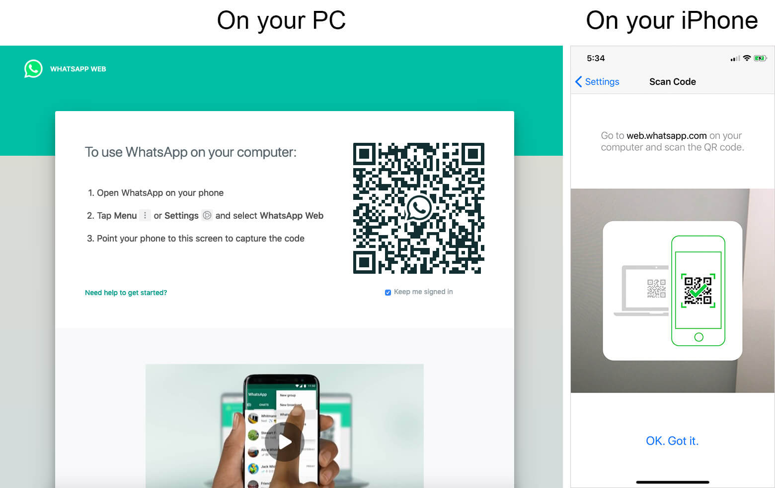 Whatsapp web on sale for iphone