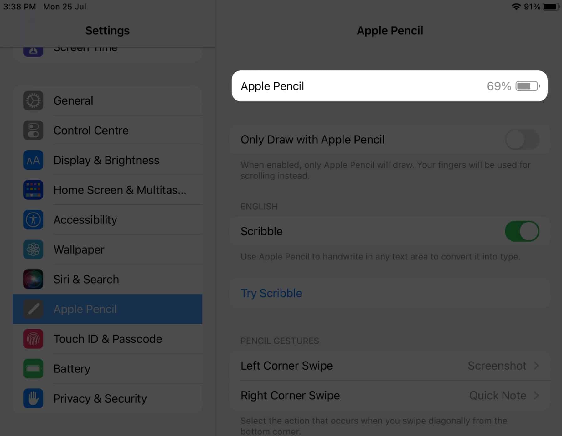 Use the Settings app on iPad