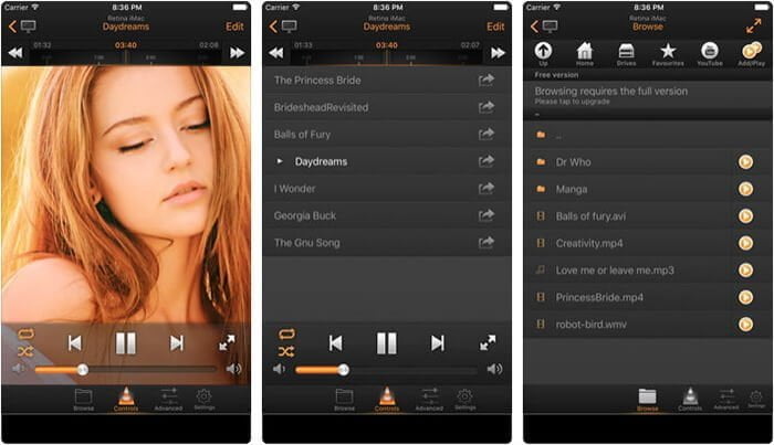 VLC Remote Lite iPhone and iPad App Screenshot