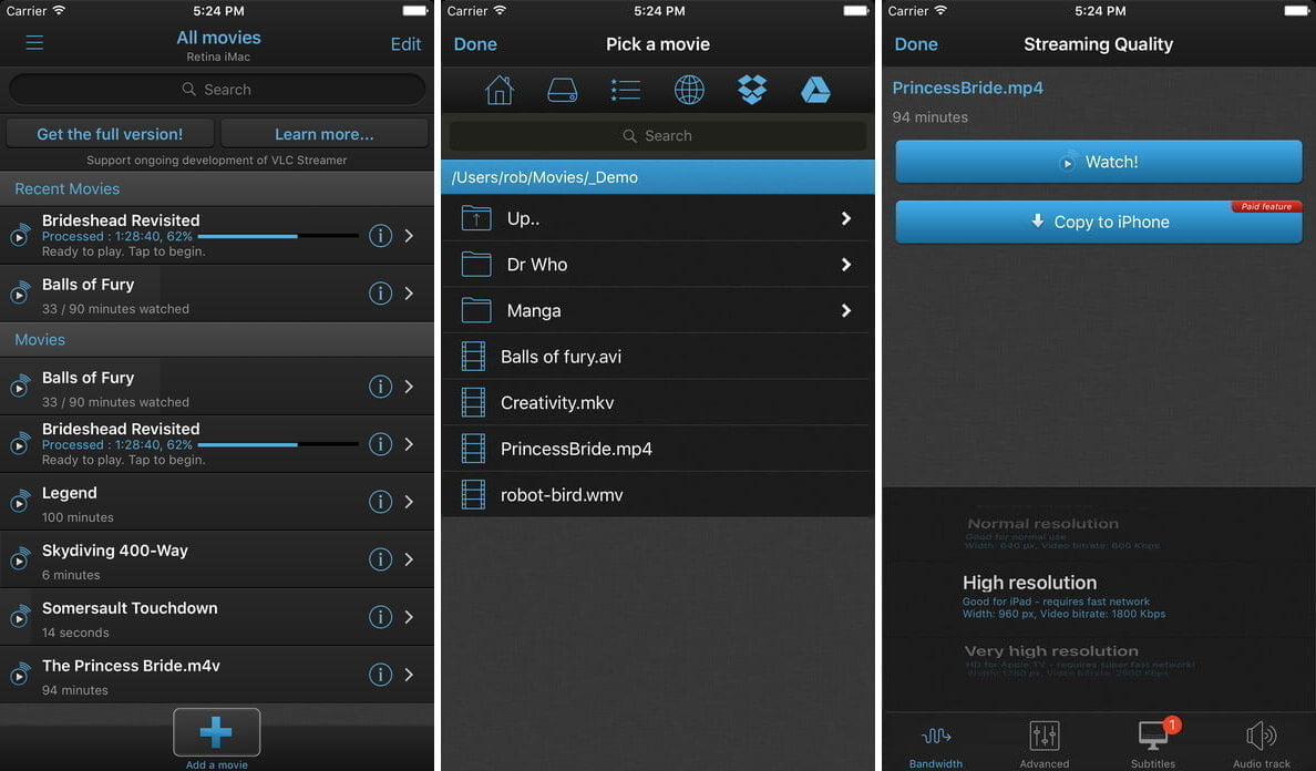 VLC Streamer Free iPad App Screenshot
