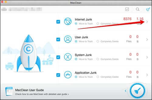 View Junk Files on MacClean