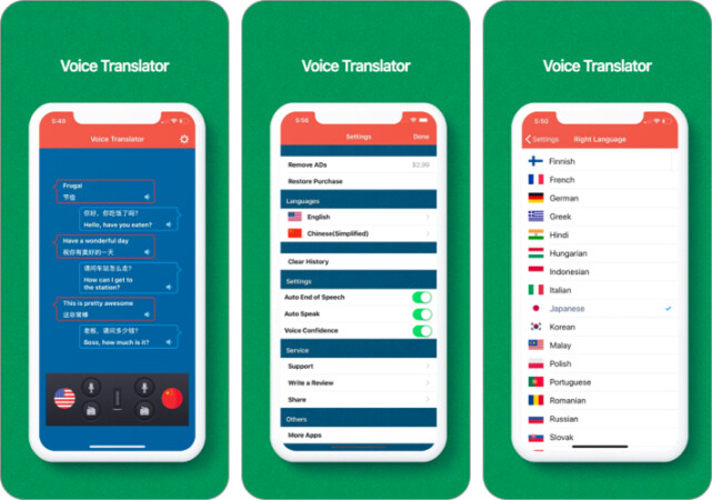Voice Translator app for iPhone and iPad