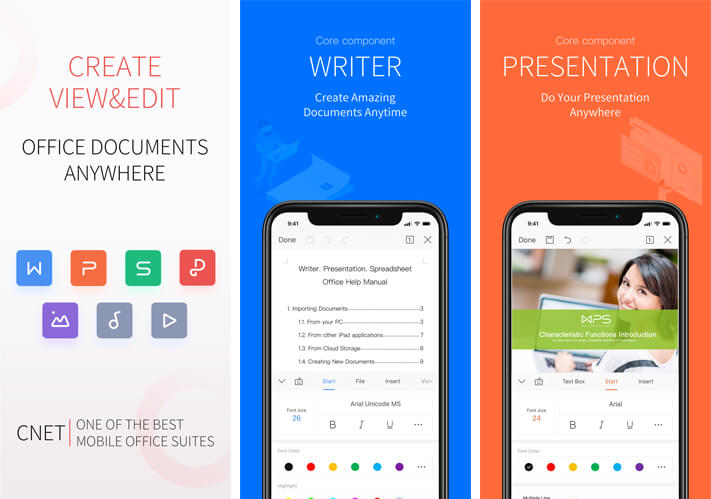 WPS Office Document Creation iPhone and iPad App Screenshot