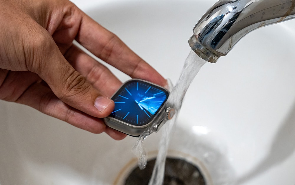 Wash Digital Crown with water