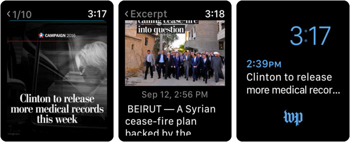 Washington Post Select Apple Watch News App Screenshot