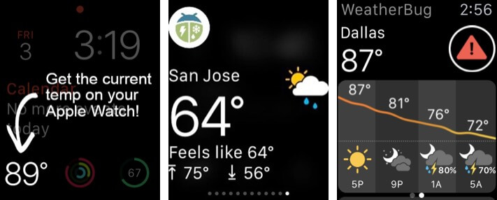 WeatherBug Weather Forecast Apple Watch App Screenshot