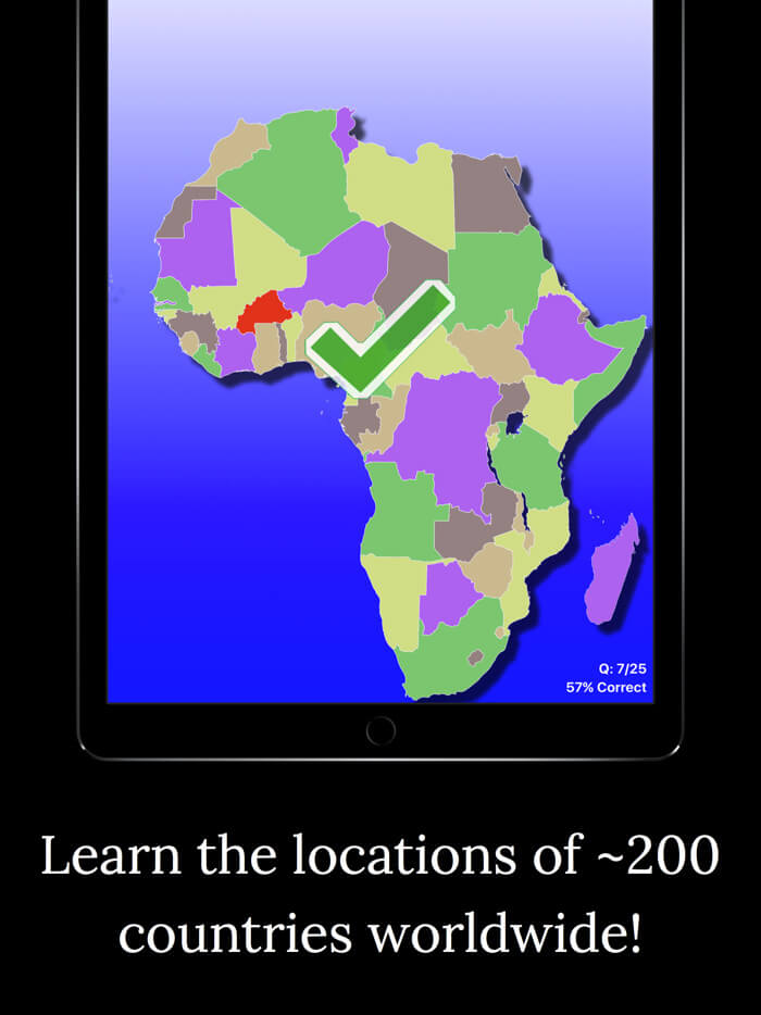 World Map Challenge iOS App Screenshot