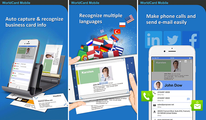 WorldCard Mobile Business Card Readers and Scanners iPhone App Screenshot