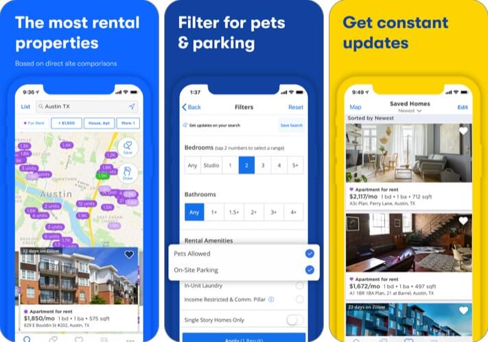 Zillow Rentals iPhone App Screenshot