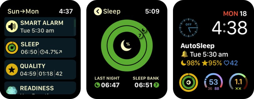 autosleep track sleep apple watch alarm app screenshot