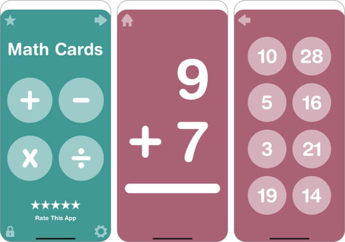 big math flash cards for kids iphone and ipad app screenshot
