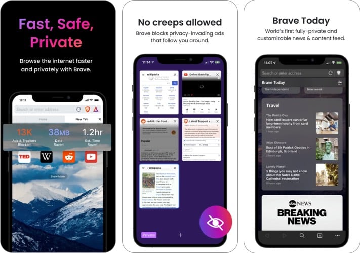 Brave safari alternative iphone and ipad screenshot
