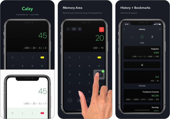 Calzy iPhone and iPad Calculator App Screenshot