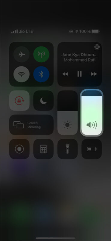 Check Control Center and increase the volume