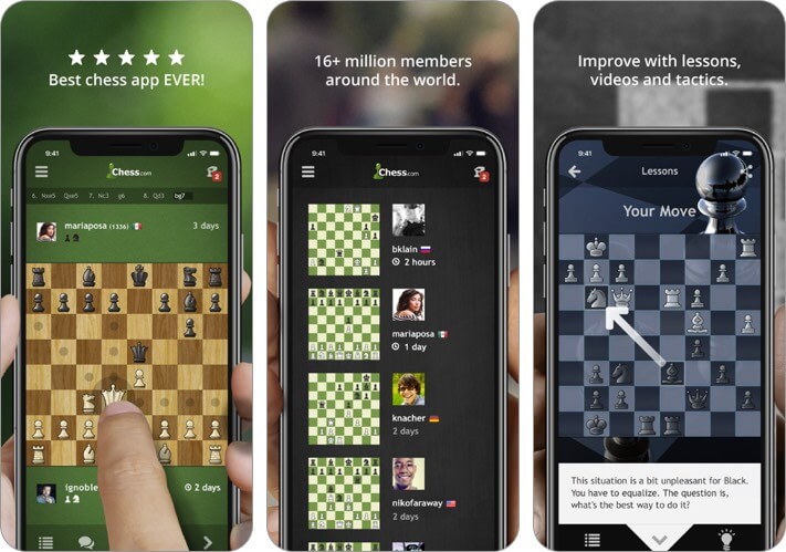 chess play and learn iphone and ipad game screenshot