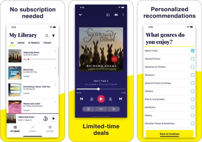 chirp audiobooks iphone ipad app screenshot
