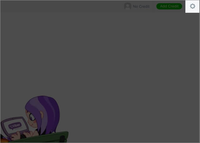 Click on Settings in Viber App on Mac or Desktop