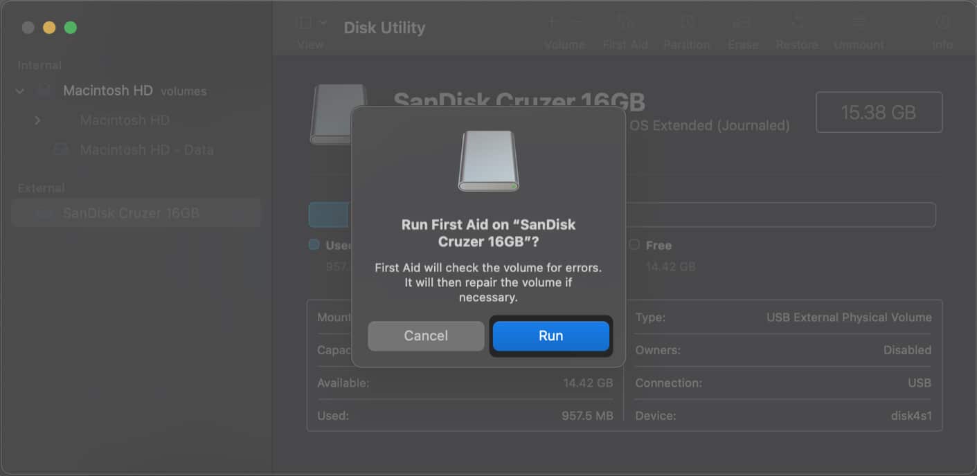 Click run to start the scan