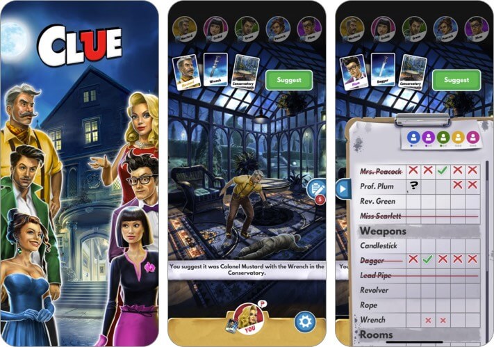 Clue The Classic Mystery Game iPhone and iPad Detective App Screenshot