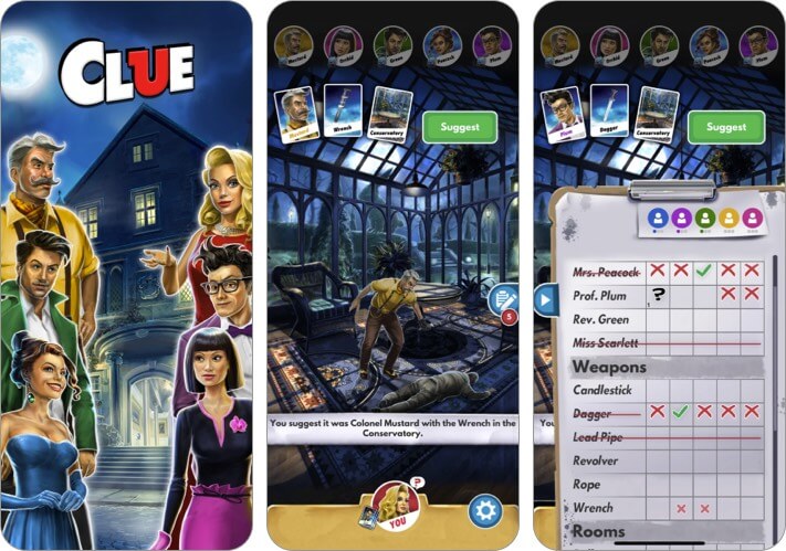 Best Detective Games for iPhone in 2024 Clue The Classic Mystery Game iPhone and iPad Detective App Screenshot