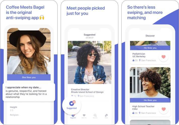 coffee meets bagel iphone dating app screenshot