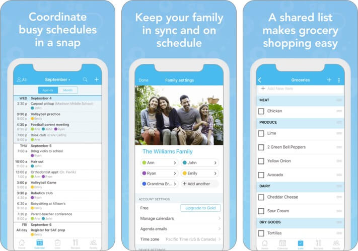 cozi family organizer iphone and ipad app screenshot