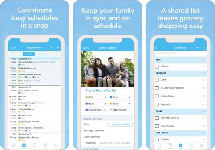 cozi family organizer iphone and ipad app screenshot