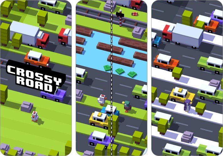 crossy road two player iphone game screenshot