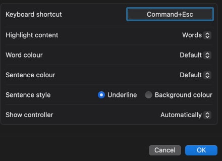 customise siri speak settings in system settings