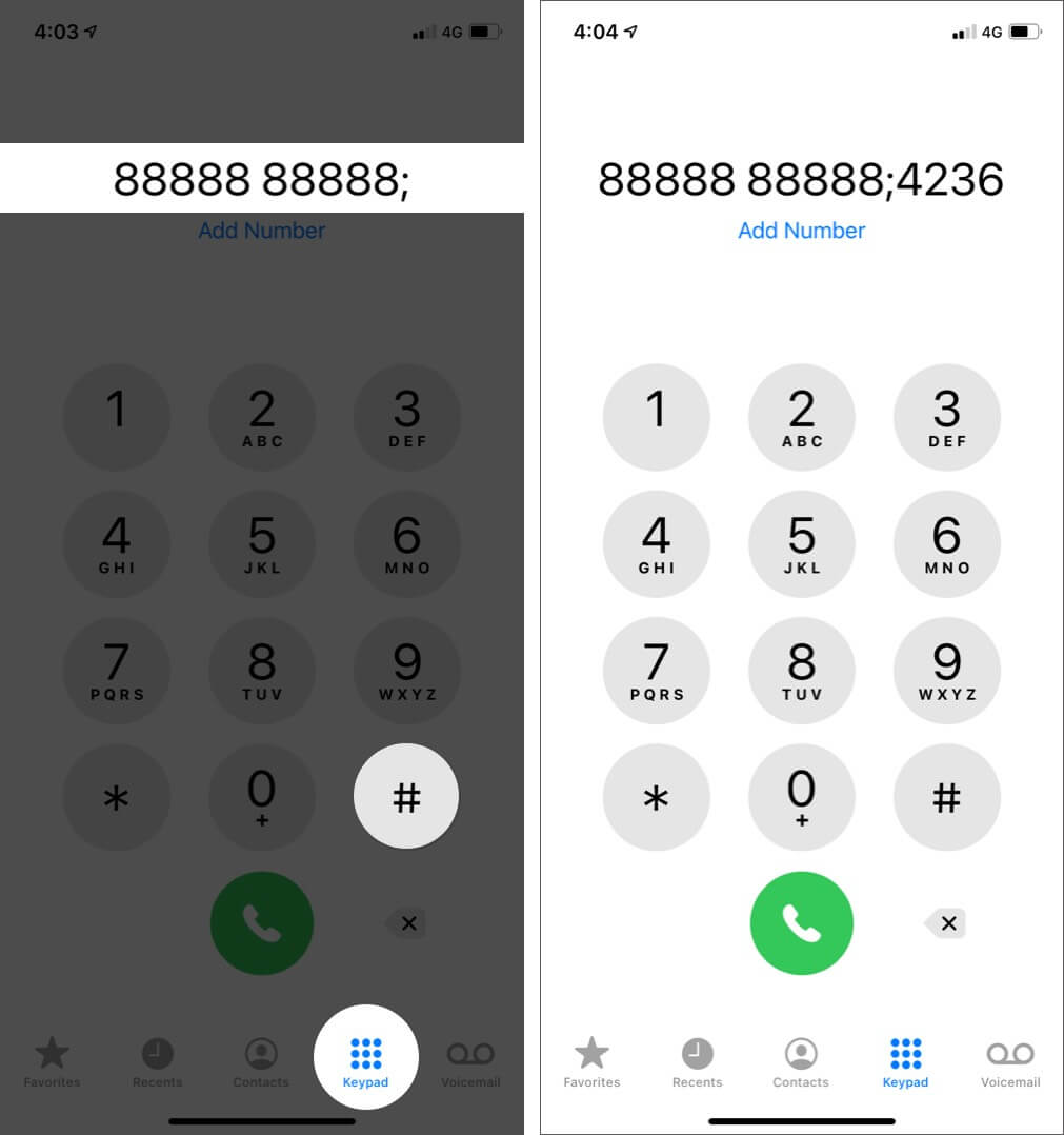Dial an Extension Using Hash on iPhone