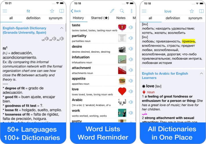 Dictionary Offline iPhone and iPad App Screenshot