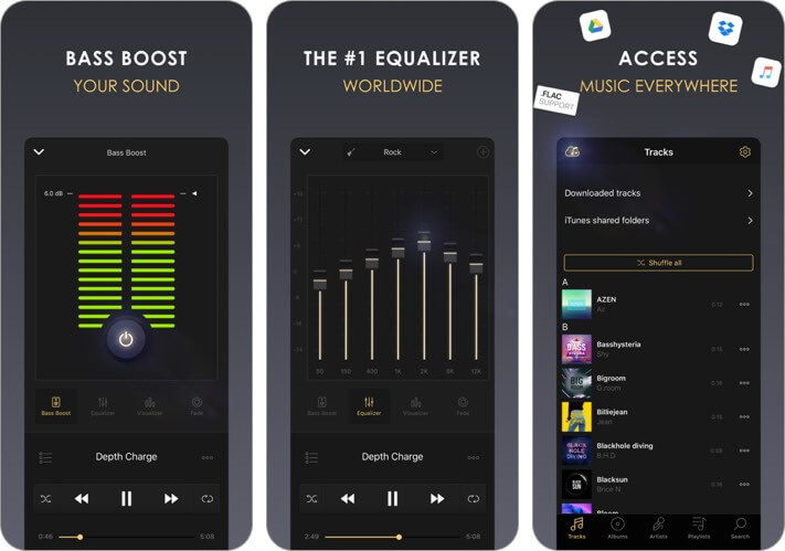 equalizer+ hd music player iphone and ipad app screenshot
