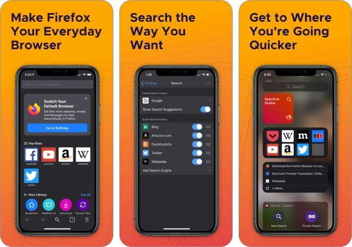 Firefox safari alternative iphone and ipad screenshot