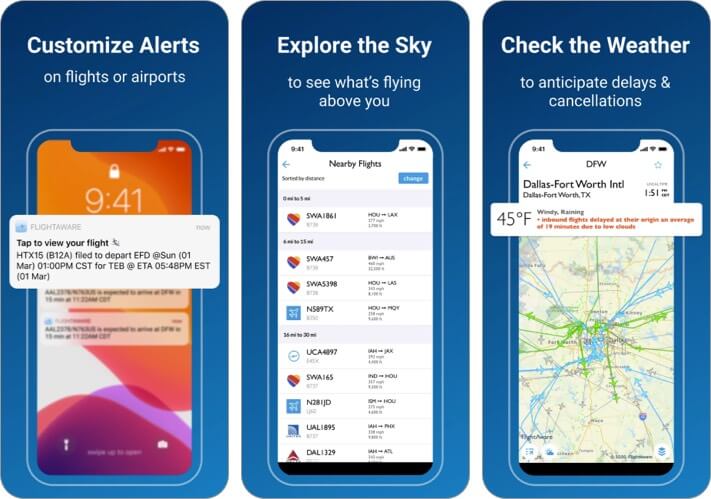 FlightAware Flight Tracking iPhone and iPad App Screenshot