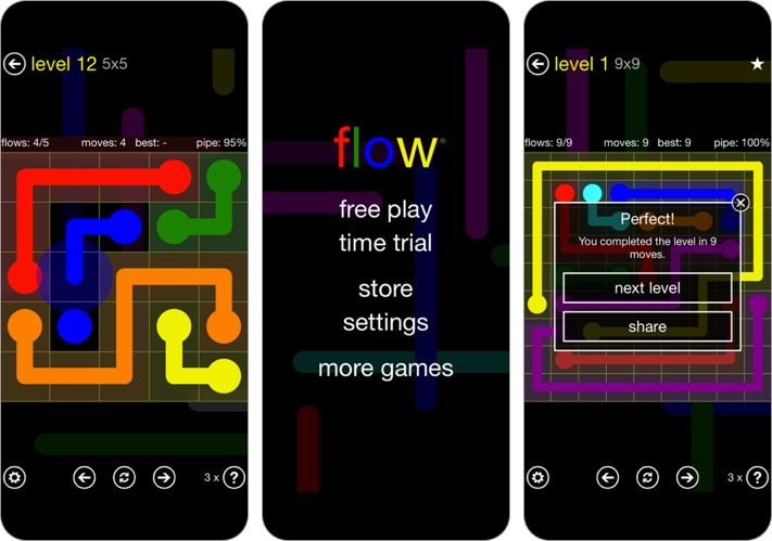 flow free iphone and ipad puzzle game screenshot