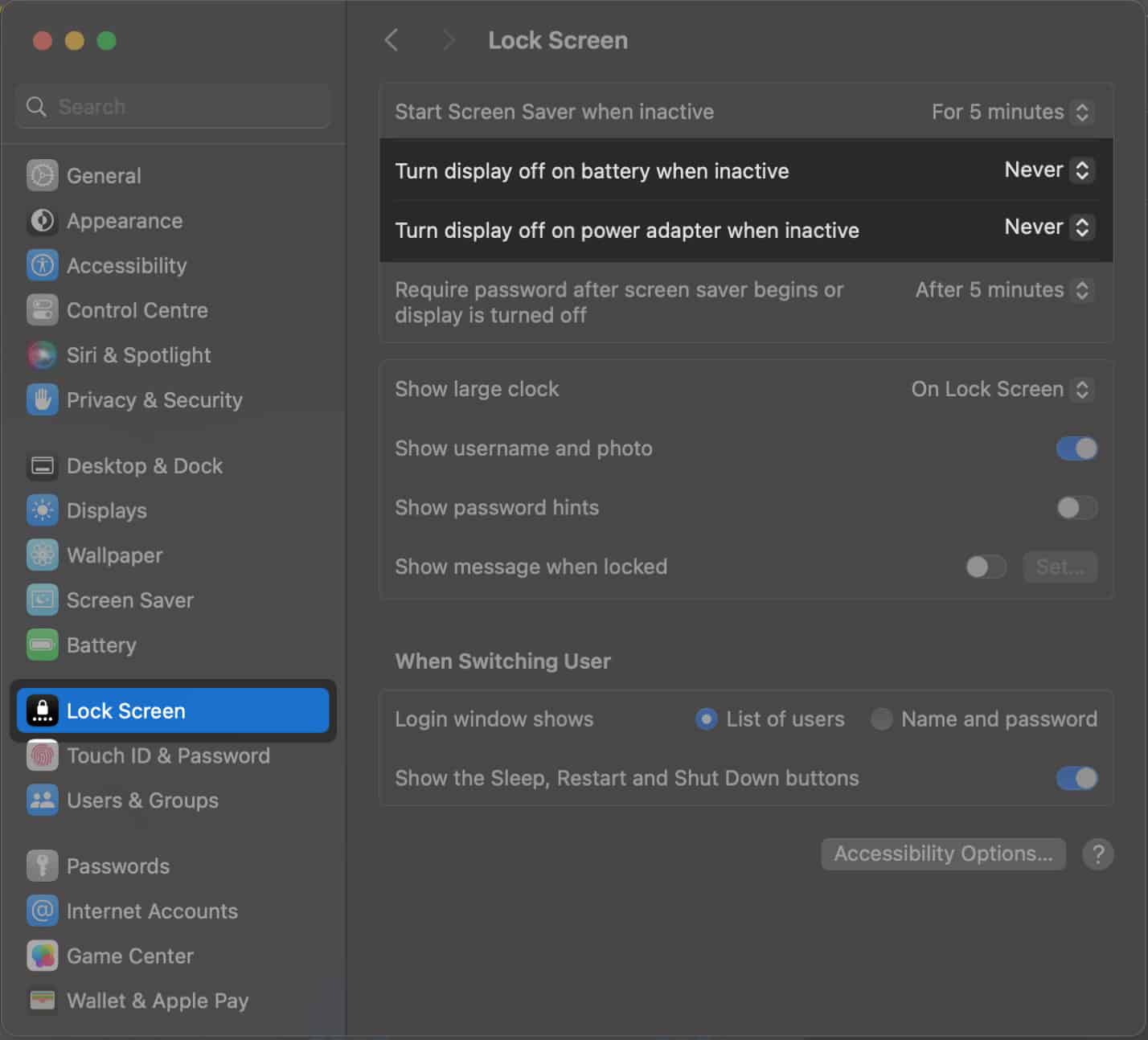 Go to lock screen and configure sleep settings